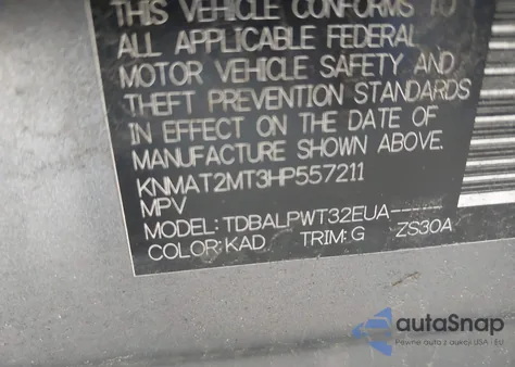 2017 Nissan Rogue S z USA, uszkodzony, nr VIN KNMAT2MT3HP557211